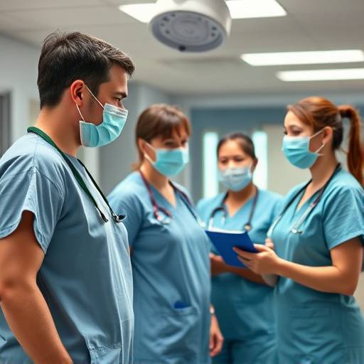 A scene from a training video for a hospital staff.