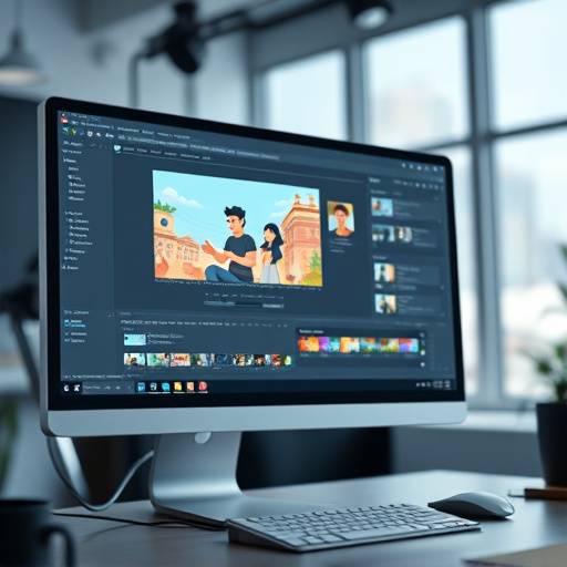Computer screen showing animation software being used.